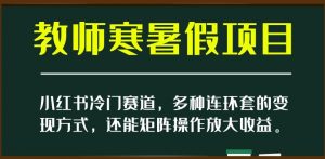 小红书冷门赛道,教师寒暑假项目,多种连环套的变现方式,还能矩阵操作放大收益【揭秘】-苏柒资源库