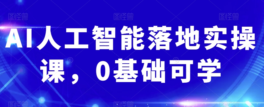 AI人工智能落地实操课，0基础可学-苏柒资源库