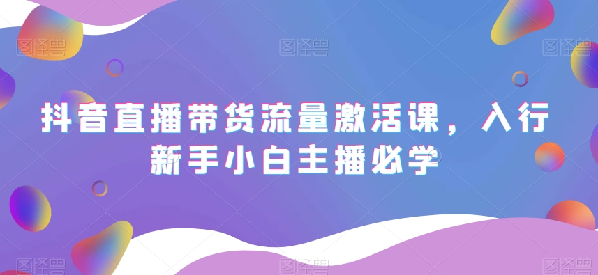 抖音直播带货流量激活课，入行新手小白主播必学-苏柒资源库