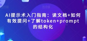 AI提示术入门指南:读文档+如何有效提问+了解token+prompt的结构化【揭秘】-苏柒资源库