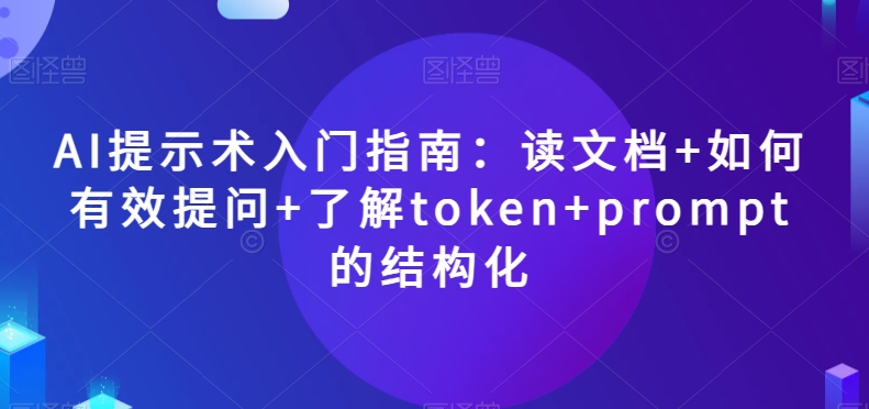 AI提示术入门指南：读文档+如何有效提问+了解token+prompt的结构化【揭秘】-苏柒资源库