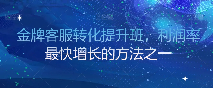 金牌客服转化提升班，利润率最快增长的方法之一-苏柒资源库