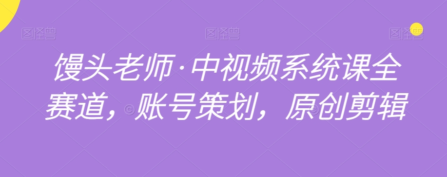 馒头老师·中视频系统课全赛道，账号策划，原创剪辑-苏柒资源库
