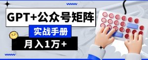 AI流量主系统课程基础版1.0,GPT+公众号矩阵实战手册【揭秘】-苏柒资源库