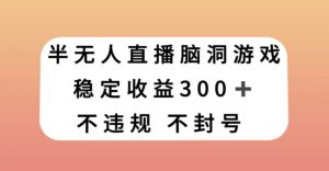 半无人直播脑洞小游戏,每天收入300+,保姆式教学小白轻松上手【揭秘】-苏柒资源库
