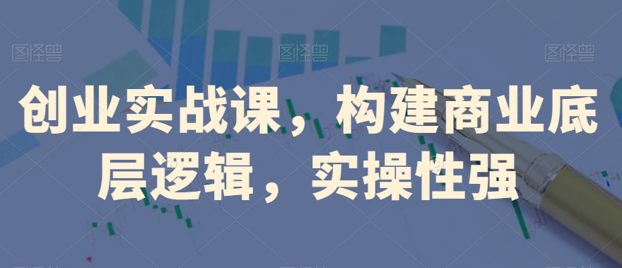 创业实战课，​构建商业底层逻辑，实操性强-苏柒资源库