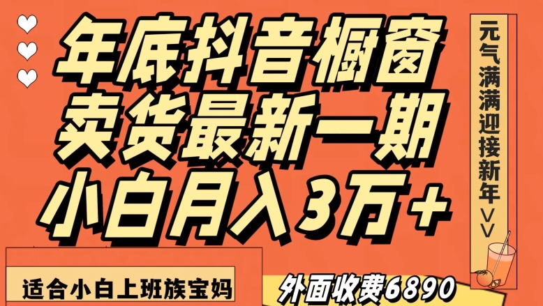 外面收费6890元年底抖音橱窗卖货最新一期，小白月入3万，适合小白上班族宝妈【揭秘】-苏柒资源库