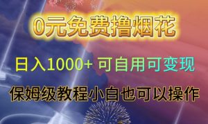0元免费撸烟花日入1000+可自用可变现保姆级教程小白也可以操作【仅揭秘】-苏柒资源库