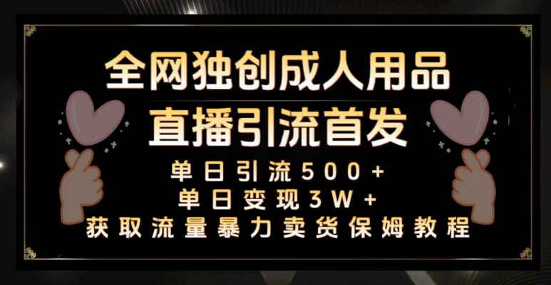 全网独创真人主播+无人直播单日引流500+，橙人用品暴力卖货单日变现3W+保姆似教学2.0【揭秘】-苏柒资源库