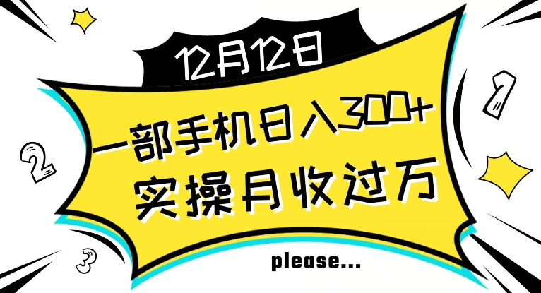 【全网变现首发】新手实操单号日入500+，渠道收益稳定，项目可批量放大【揭秘】-苏柒资源库