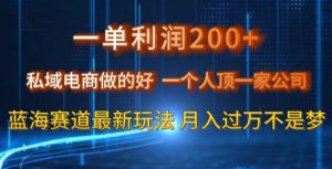 一单利润200私域电商做的好，一个人顶一家公司蓝海赛道最新玩法【揭秘】-苏柒资源库