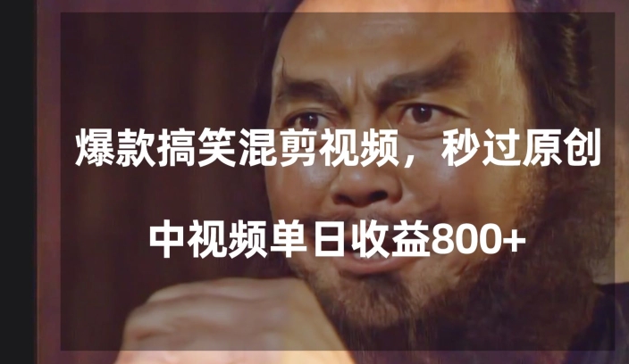 爆款搞笑混剪视频，百分百过原创，单日中视频播放收益800+【揭秘】-苏柒资源库