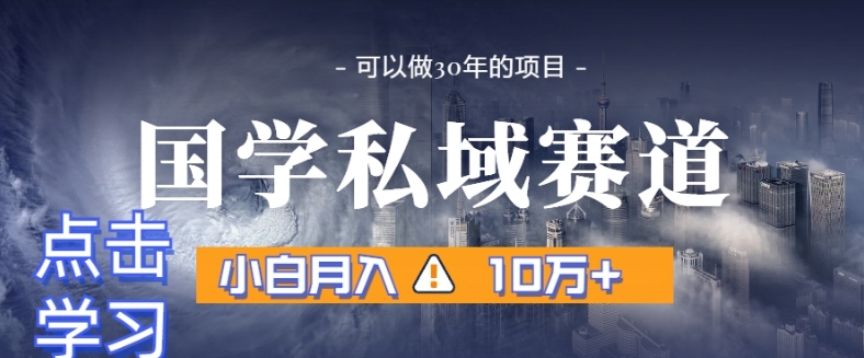 暴力国学私域赛道，小白月入10万+，引流+转化完整流程【揭秘】-苏柒资源库