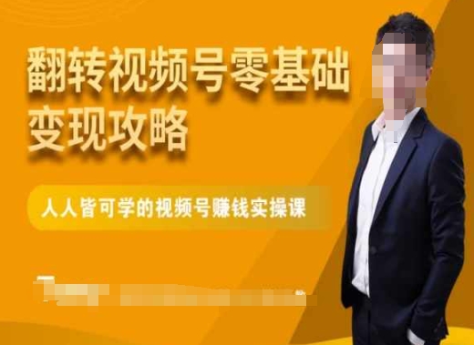 微信视频号零基础变现攻略，人人皆可学的视频号赚钱实操课-苏柒资源库