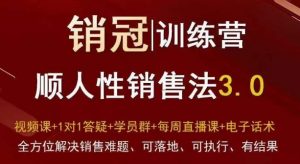 爆款!销冠训练营3.0之顺人性销售法,全方位解决销售难题、可落地、可执行、有结果-苏柒资源库