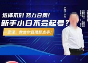 大左教您从0到1做直播带货,选择不对,努力白费,5小时课程搞定那点事,解决你起号问题-苏柒资源库