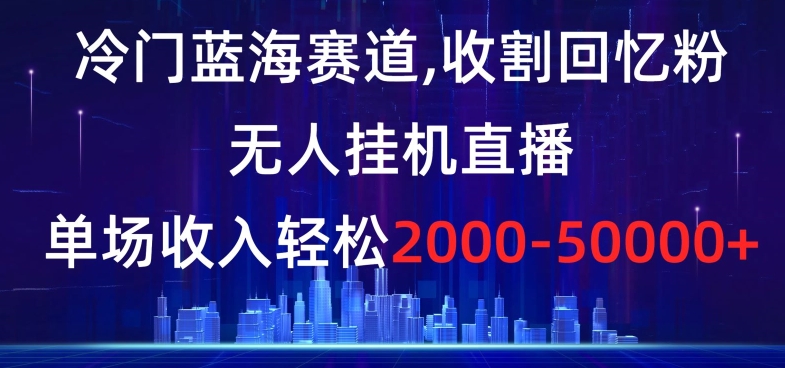 冷门蓝海赛道，收割回忆粉，无人挂机直播，单场收入轻松2000-5w+【揭秘】-苏柒资源库