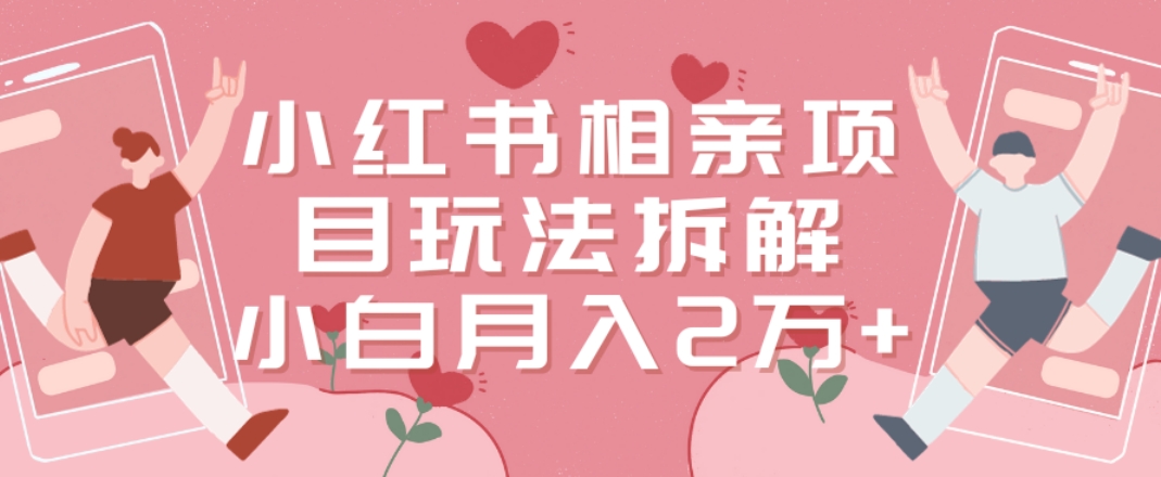 小红书相亲项目玩法拆解，有人通过这个副业项目做到了月收入2万多【揭秘】-苏柒资源库