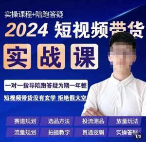 果哥·2024短视频带货实操课，​赛道规划/选品方法/投流测品/放量玩法/流量规划/拍摄教学-苏柒资源库