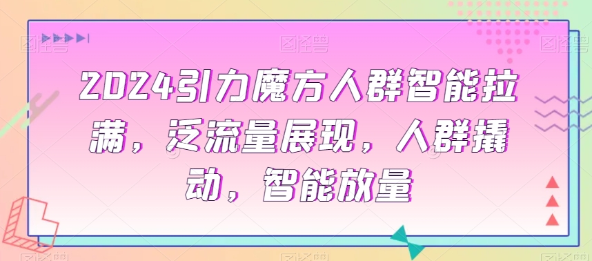 2024引力魔方人群智能拉满，​泛流量展现，人群撬动，智能放量-苏柒资源库