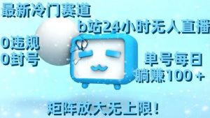 最新冷门赛道，b站24小时无人直播，0违规0封号，单号每日躺赚100＋，矩阵放大无上限【揭秘】-苏柒资源库