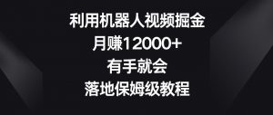 利用机器人视频掘金，月赚12000+，有手就会，落地保姆级教程【揭秘】-苏柒资源库