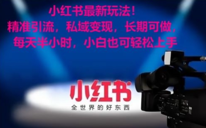 小红书最新玩法！精准引流，私域变现，长期可做，每天半小时，小白也可轻松上手【揭秘】-苏柒资源库