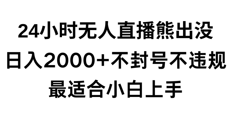 快手24小时无人直播熊出没，不封直播间，不违规，日入2000+，最适合小白上手，保姆式教学【揭秘】-苏柒资源库