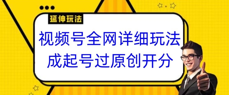 视频号全网最详细玩法，起号过原创开分成，单号日入300+【揭秘】-苏柒资源库