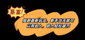 短剧最新玩法,新手当天就可以有收入,收入轻松破万【揭秘】-苏柒资源库