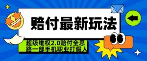 超级维权2.0全新玩法,2024赔付全思路职业打假一部手机搞定【仅揭秘】-苏柒资源库