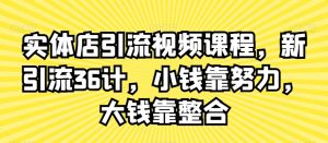 实体店引流视频课程,新引流36计,小钱靠努力,大钱靠整合-苏柒资源库