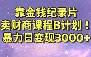 财经纪录片联合财商课程的变现策略,暴力日变现3000+,喂饭级别教学【揭秘】-苏柒资源库