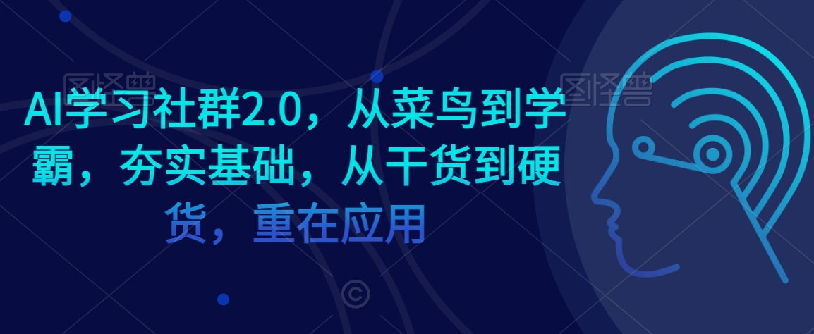 AI学习社群2.0，从菜鸟到学霸，夯实基础，从干货到硬货，重在应用-苏柒资源库