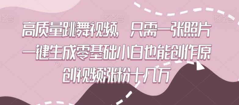 高质量跳舞视频，只需一张照片一键生成零基础小白也能创作原创视频涨粉十几万【揭秘】-苏柒资源库