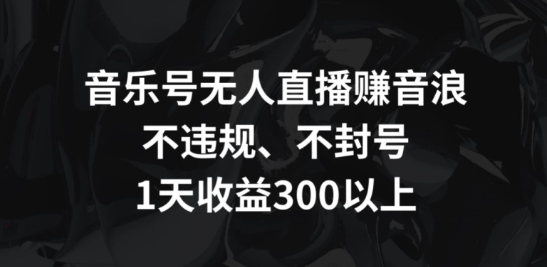 音乐号无人直播赚音浪，不违规、不封号，1天收益300+【揭秘】-苏柒资源库