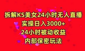 利用快手24小时无人美女直播,实操日入3000,24小时被动收益,内部保密玩法【揭秘】-苏柒资源库