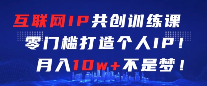 互联网IP共创训练课，零门槛零基础打造个人IP，月入10w+不是梦【揭秘】-苏柒资源库