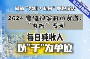 【私域流量最值钱】把“男粉”流量打到手,你便有无数种方法可以轻松变现,每日纯收入以“千”为单位-苏柒资源库