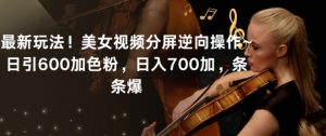 最新玩法!美女视频分屏逆向操作~日引600加色粉,日入700加,条条爆【揭秘】-苏柒资源库