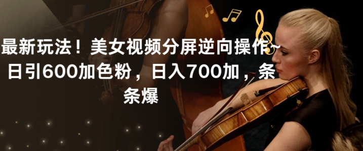 最新玩法！美女视频分屏逆向操作~日引600加色粉，日入700加，条条爆【揭秘】-苏柒资源库