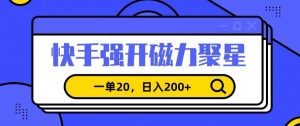 信息差赚钱项目,快手强开磁力聚星,一单20,日入200+【揭秘】-苏柒资源库