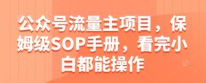 公众号流量主项目,保姆级SOP手册,看完小白都能操作-苏柒资源库