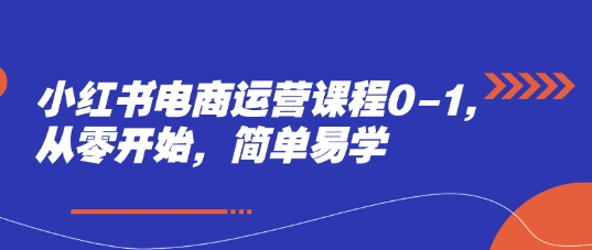 小红书电商运营课程0-1，从零开始，简单易学-苏柒资源库