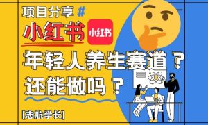 小红书年轻人养生赛道?真的还能做吗?详细讲解!-苏柒资源库