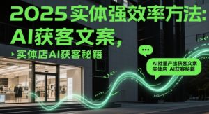 2025实体强效率方法:AI批量产出获客文案,实体店AI获客秘籍-苏柒资源库