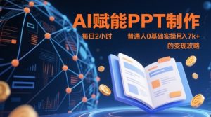 AI赋能PPT制作,每日2小时,普通人0基础实操月入7k+ 的变现攻略-苏柒资源库