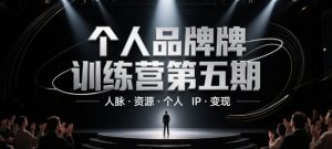 个人品牌训练营第五期,人脉·资源·个人IP·变现-苏柒资源库