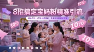 8招搞定宝妈粉精准引流,精准引流10万本地母婴粉,多渠道流量爆破玩法-苏柒资源库