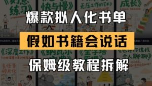 最新爆款拟人化书单玩法,假如书籍会说话,保姆级教程-苏柒资源库
